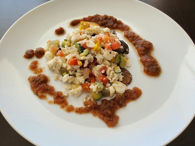 Scrambled Eggs with Roasted Veggies (FB)