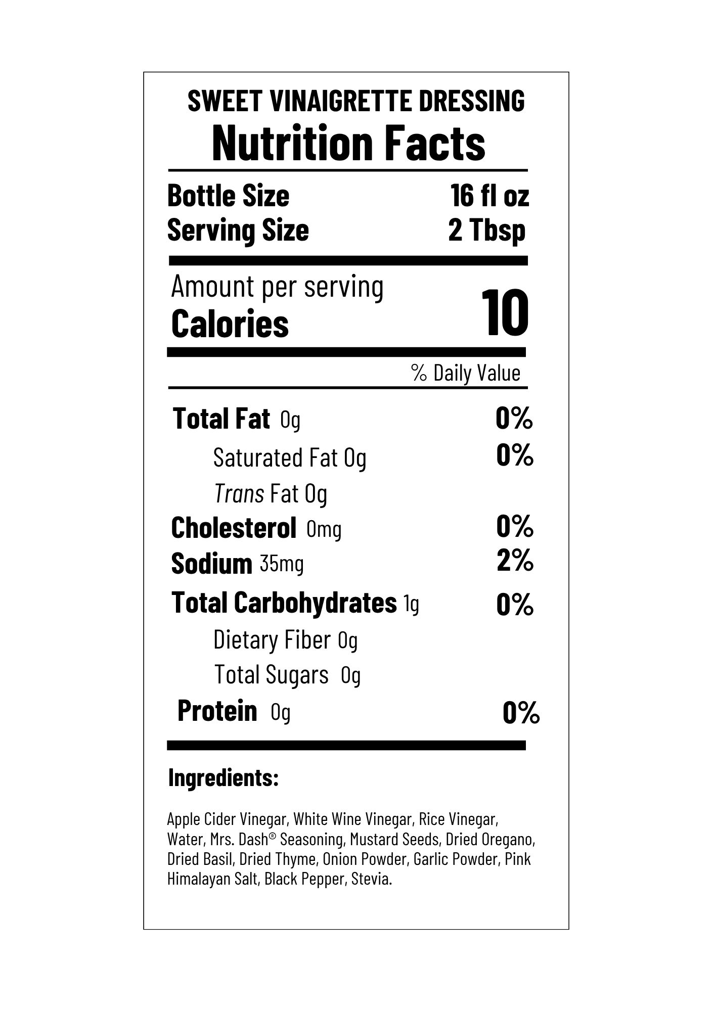Sweet Vinaigrette Dressing