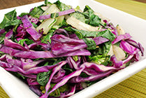 Sauteed Bok Choy and Red Cabbage