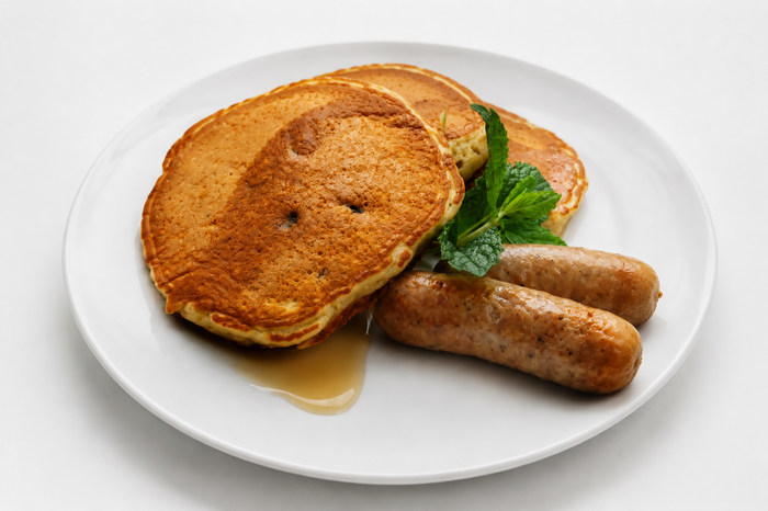Whole Wheat Pancakes with Turkey Sausage