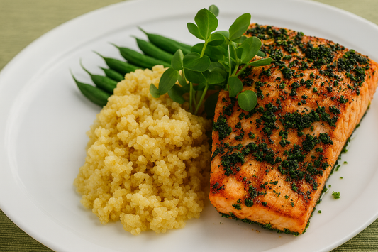 Grilled Herbed Salmon Millet Pilaf (FF)