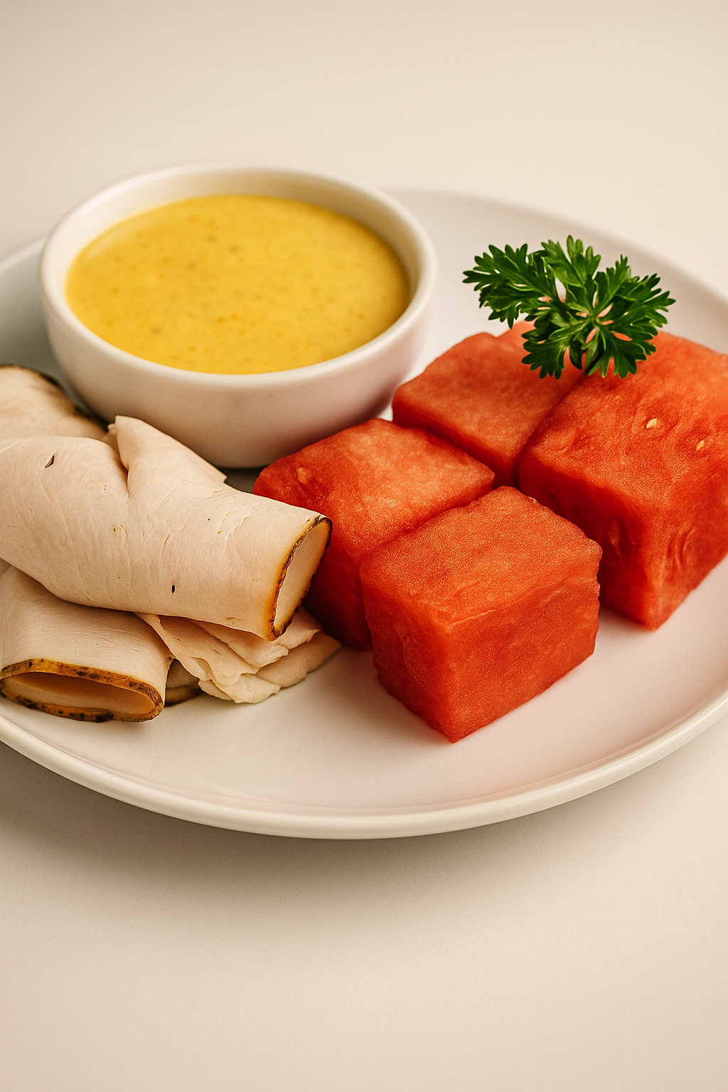 Honey Turkey with Chipotle Mustard and Watermelon