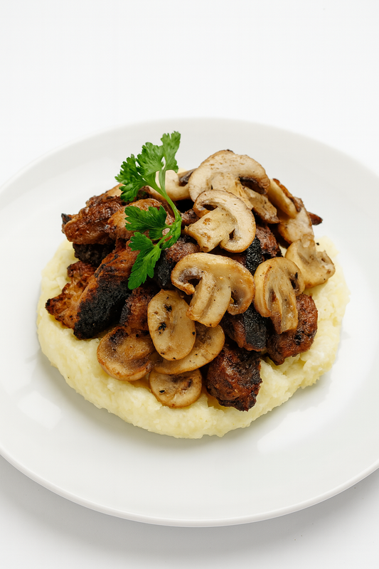 Vegetarian Soy Beef with Cauliflower Mash (FBV)