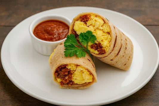 Breakfast Burrito with Chicken Sausage