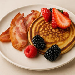 Paleo Chocolate Chip Pancakes with Bacon