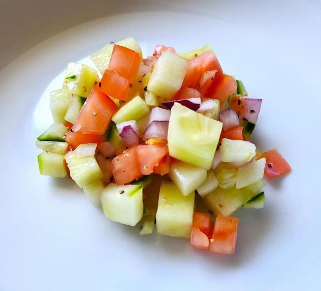 Cucumber, Tomato, and Red Onion (FB)