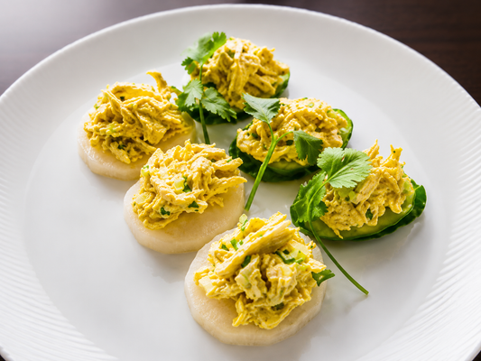 Curry Chicken Salad with Veggie Chips