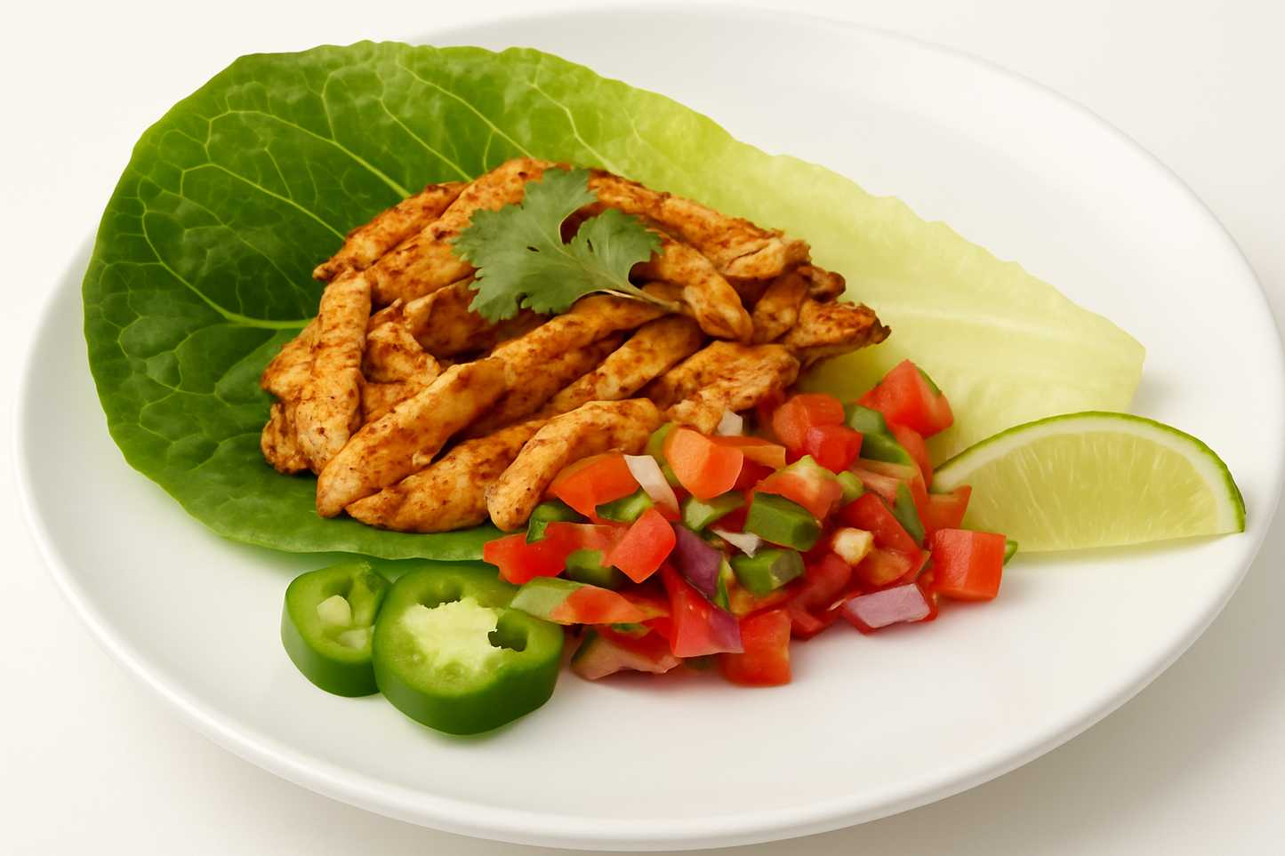Vegetarian Spiced Soy Chicken and Lettuce Tacos (FB)