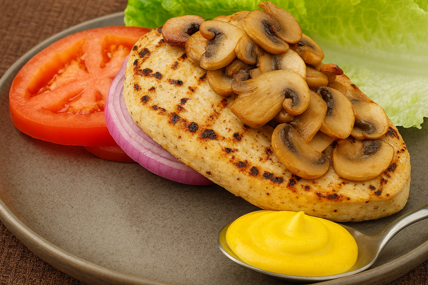 Vegetarian Soy Chicken & Garlic Mushrooms