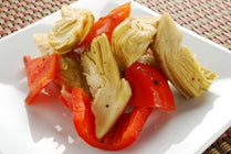 Grilled Artichoke and Red Bell Peppers