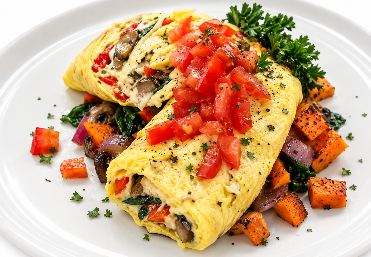 Paleo Chicken, Mushroom, and Tomato Omelet (SIG)