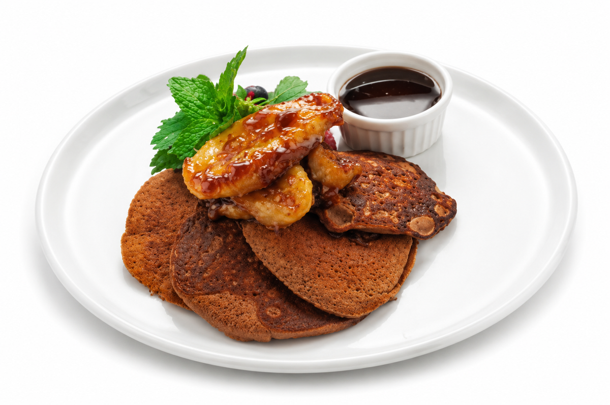 Paleo Chocolate Banana Pancakes