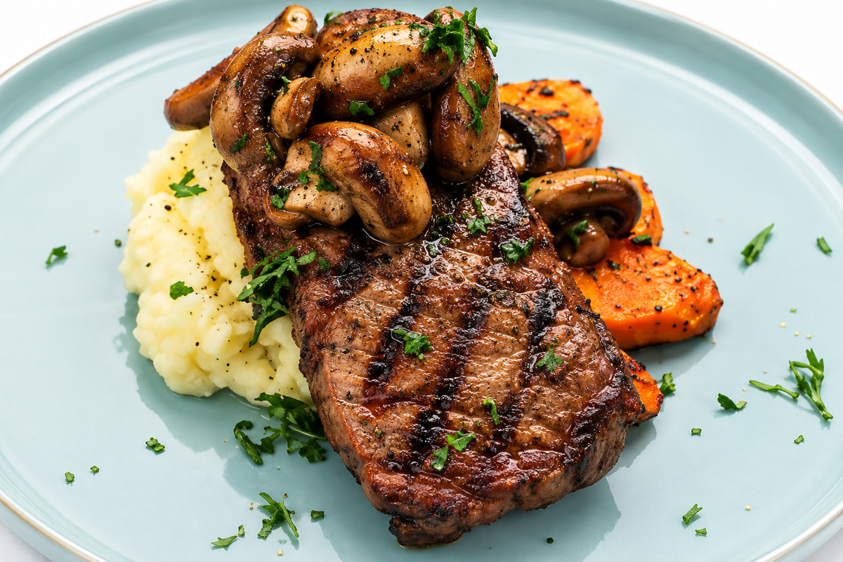 Paleo Grilled Strip Loin with Cauliflower Mash (SIG)