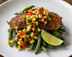 Cajun Cod with Grilled Corn Succotash (FF)