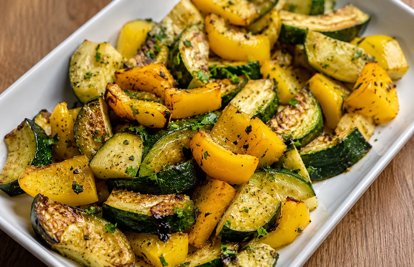 Roasted Zucchini and Yellow Peppers